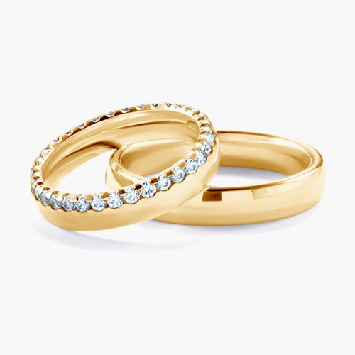 Obrączki ślubne: złote, okrągłe, 4,5 mm